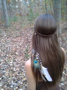 Huntress Feather Headband via Polyvore.com.